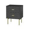 Kirkland's Home Nightstands-And Gold Wave Nightstand
