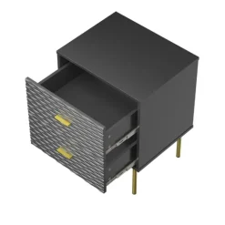 Kirkland's Home Nightstands-And Gold Wave Nightstand