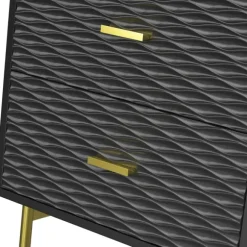 Kirkland's Home Nightstands-And Gold Wave Nightstand