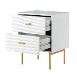 Kirkland's Home Nightstands-And Gold Wave Nightstand