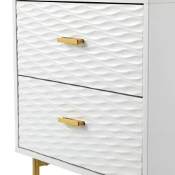 Kirkland's Home Nightstands-And Gold Wave Nightstand