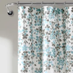 Kirkland's Home Shower Curtains-And Gray Weeping Flower Shower Curtain
