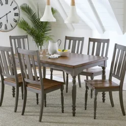 Kirkland's Home Dining Chairs-And Gray Wooden Dining Chairs, Set Of 2