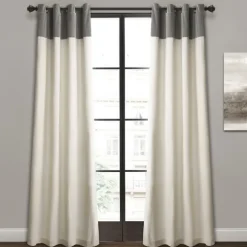 Kirkland's Home Curtains & Drapes-And Ivory Millie Curtain Panel Set, 84 In.