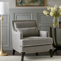 Kirkland's Home Accent Chairs-And Ivory Trim Upholstered Armchair