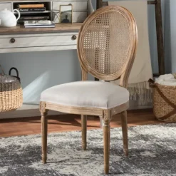 Kirkland's Home Dining Chairs-And Natural Cane Oval Back Dining Chair