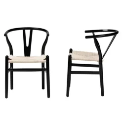 Kirkland's Home Dining Chairs-And Tan Wishbone Dining Chairs, Set Of 2
