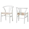 Kirkland's Home Dining Chairs-And Tan Wishbone Dining Chairs, Set Of 2