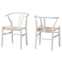 Kirkland's Home Dining Chairs-And Tan Wishbone Dining Chairs, Set Of 2