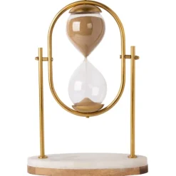 Kirkland's Home Decorative Accents-And White Marble Base Hourglass