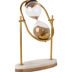 Kirkland's Home Decorative Accents-And White Marble Base Hourglass