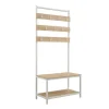 Kirkland's Home Entryway Furniture-And White Wood Bench Hall Tree
