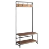 Kirkland's Home Entryway Furniture-Annalee Industrial Metal And Wood Hall Tree