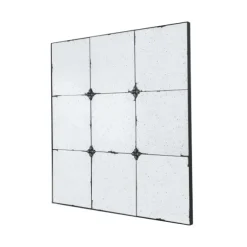 Kirkland's Home Decorative Mirrors-Antique Black Floral Panel Square Mirror