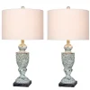 Kirkland's Home Table Lamps-Antique Blue Decorative Urn Table Lamps, Set Of 2