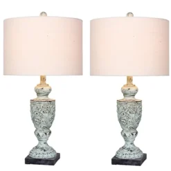 Kirkland's Home Table Lamps-Antique Blue Decorative Urn Table Lamps, Set Of 2