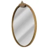 Kirkland's Home Decorative Mirrors-Antique Brass Metal Ornate Round Mirror