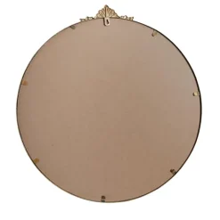 Kirkland's Home Decorative Mirrors-Antique Brass Metal Ornate Round Mirror