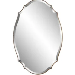 Kirkland's Home Decorative Mirrors-Antique Bronze Curved Wall Mirror