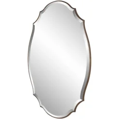 Kirkland's Home Decorative Mirrors-Antique Bronze Curved Wall Mirror