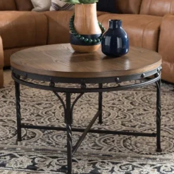 Kirkland's Home Coffee Tables-Antique Bronze Round Coffee Table