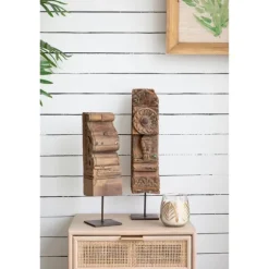 Kirkland's Home Statues & Figurines-Antique Carved Wood Figurine