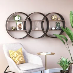 Kirkland's Home Shelves-Antique Copper Guzzo Wall Shelf