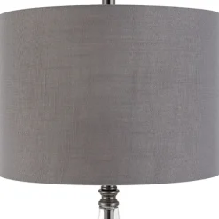 Kirkland's Home Table Lamps-Antique Dark Nickel Cone Base Table Lamp