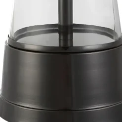 Kirkland's Home Table Lamps-Antique Dark Nickel Cone Base Table Lamp