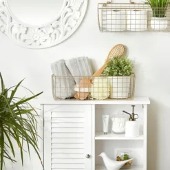 Kirkland's Home Wall Storage-Antique Gold 2-Pc. Long Wire Basket Set, 17 In.