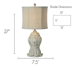 Kirkland's Home Table Lamps-Antique Ivory Distressed Table Lamps, Set Of 2