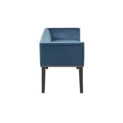 Kirkland's Home Benches & Ottomans-Antique Sapphire Low Back Upholstered Bench