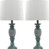 Kirkland's Home Table Lamps-Antique Spun Center Table Lamps, Set Of 2