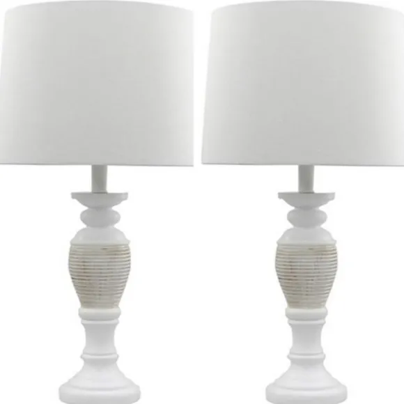 Kirkland's Home Table Lamps-Antique Spun Center Table Lamps, Set Of 2