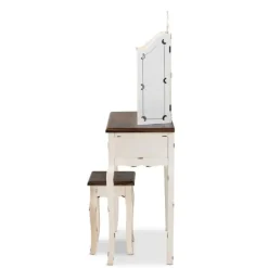 Kirkland's Home Armoires-Antique White And Walnut 2-Pc. Vanity Set