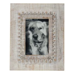 Kirkland's Home Picture Frames-Antique White Wood Beaded Picture Frame, 4X6