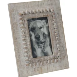 Kirkland's Home Picture Frames-Antique White Wood Beaded Picture Frame, 4X6