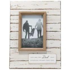 Kirkland's Home Picture Frames-Antique White Wooden Dad Picture Frame