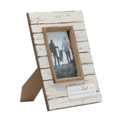 Kirkland's Home Picture Frames-Antique White Wooden Dad Picture Frame