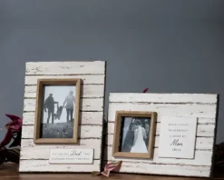 Kirkland's Home Picture Frames-Antique White Wooden Dad Picture Frame