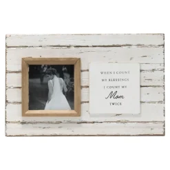 Kirkland's Home Picture Frames-Antique White Wooden Mom Picture Frame