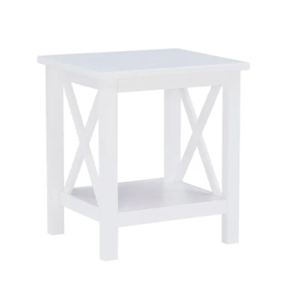 Kirkland's Home Accent & End Tables-Antique White X Side Frame Accent Table