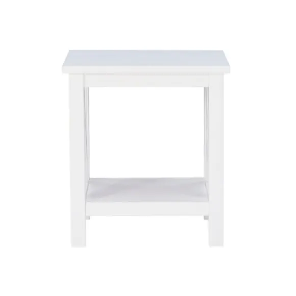 Kirkland's Home Accent & End Tables-Antique White X Side Frame Accent Table