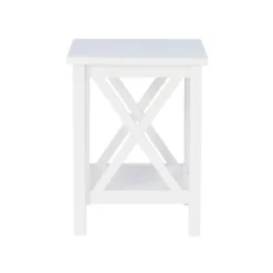 Kirkland's Home Accent & End Tables-Antique White X Side Frame Accent Table