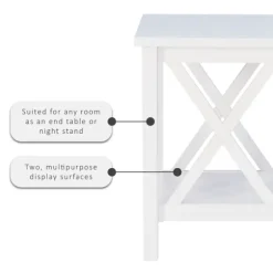 Kirkland's Home Accent & End Tables-Antique White X Side Frame Accent Table