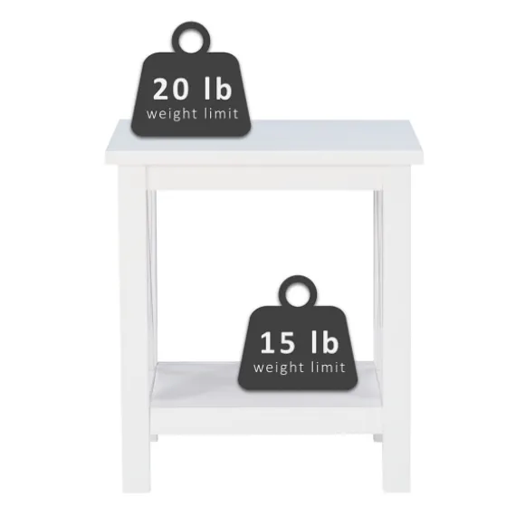 Kirkland's Home Accent & End Tables-Antique White X Side Frame Accent Table