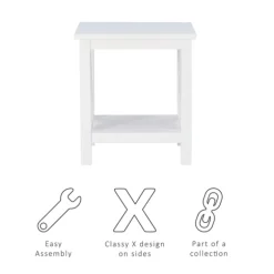 Kirkland's Home Accent & End Tables-Antique White X Side Frame Accent Table