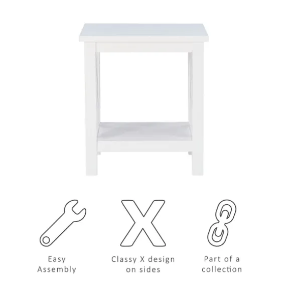Kirkland's Home Accent & End Tables-Antique White X Side Frame Accent Table