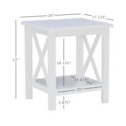 Kirkland's Home Accent & End Tables-Antique White X Side Frame Accent Table