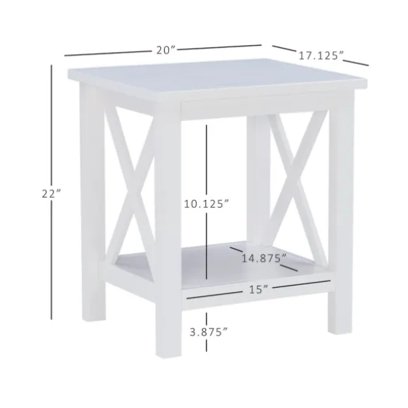 Kirkland's Home Accent & End Tables-Antique White X Side Frame Accent Table